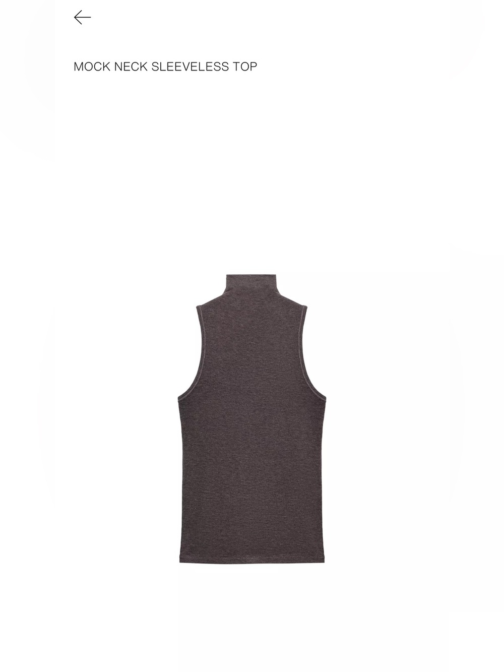Zara Sleeveless Mock Neck Tank Top in Taupe Brown
